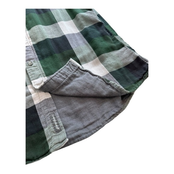 Eddie Bauer Checkered Green Button Down Long Sleeve Shirt - Size Large Tall - Picture 5 of 11